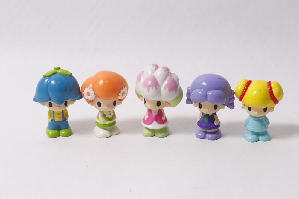 Takara Koeda-chan Classic Mushroom Figure Lot Set of 5 Vintage ~ 260812-WH 1071